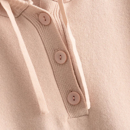 Autumn Winter 2025 New Fashion Women's Solid Color Casual Trendy Loose Knitted 2 Piece Sets Hooded Sweatshirts Wide Leg Trousers.