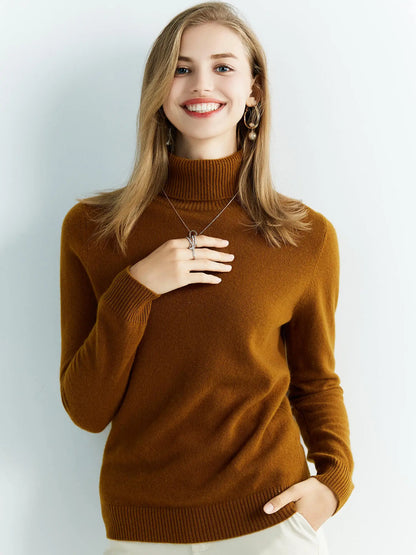Gestrickte Pullover Kaschmir Pullover frauen 100% Merino Wolle Rollkragen Mode Pullover Winter Herbst Jumper Top Weibliche Kleidung
