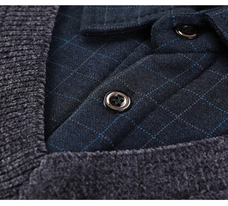 Winter Men Fleece Sweater Thickened Pullover Shirt Collar Sweaters Velvet Clothing Autumn Winter Jumpers Fashion Knitwear.