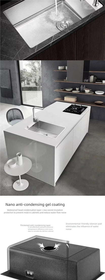 Kitchen Sink Stainless Steel Transversal Side Loading Side Holes Cafeteria Dish and Wash Vegetable Basin Large Size Single Slot