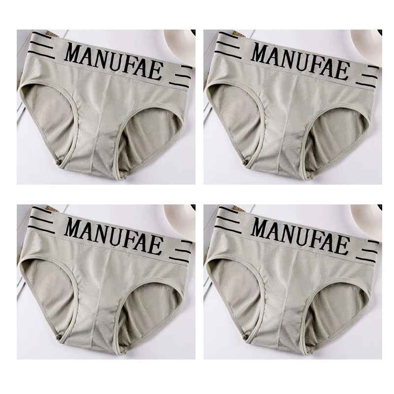 4pcs Mens Sexy Briefs Teenager Sport Underwears Plus Size Fat Men's Underpant Panties Students Breathable Fashion Casual Panties.