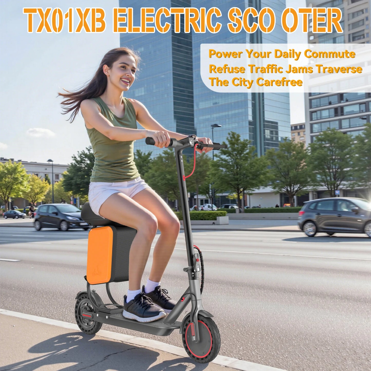 ATSANT Adult Electric Scooter 350W Powerful Motor 36V 25KM Long Range 8.5Inch with Storage Box Smart App Foldable Escooter.