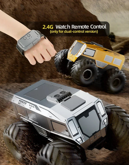 Q210 Amphibious Rc Car Dual Control 4WD Off-road Remote Control Waterproof Vehicle 2.4G Electric Climbing Crawler Toys for Kids.