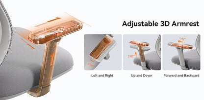 NEWTRAL MAGICH003 Ergonomischer Bürostuhl, automatisch ausgestellte Rückenlehne, verstellbare Sitztiefe der Kopfstütze, 3D-Armlehnenliege