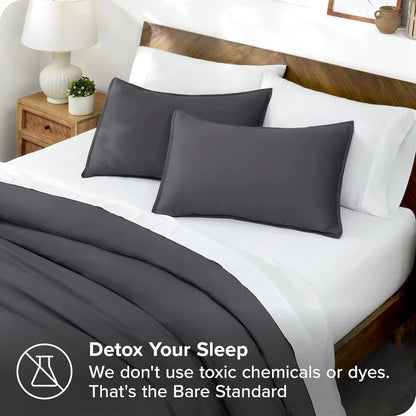 3pcs Lyocell Bamboo Fiber Duvet Cover Set,Luxury Solid Summer Silky Cooling Bedding Set(no Sheet),Single Quilt Cover+Pillowcases.