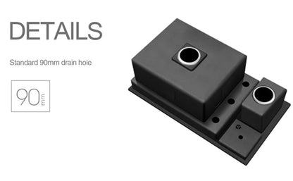 ASRAS Nanometer Hidden Flip Cover kitchen Island Sink 4mm Thickness Handmade Cup Rinser And Trash Can Kitchen Sinks