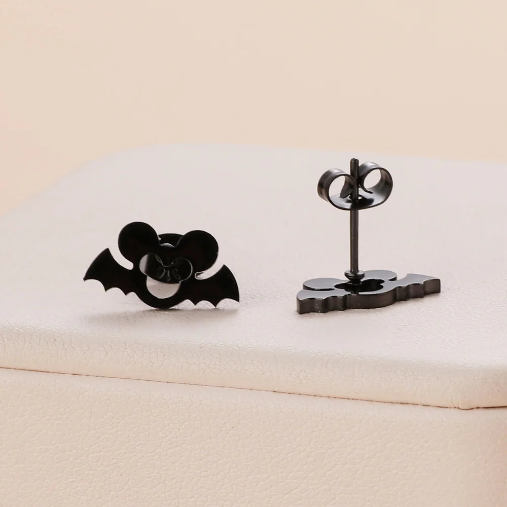 Stainless Steel Halloween Ghost Cat Stud Earrings For Women Girls Gold Color Waterproof Fashion Ear Party Jewelry Gift Wholesale.