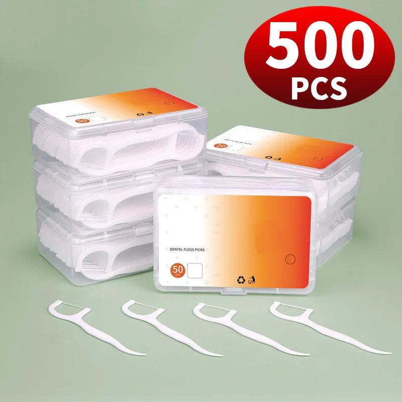 500/250/50PCS - Smooth Floss Rod - Cleaning interdental gaps and oral care.
