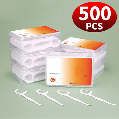 500/250/50PCS - Smooth Floss Rod - Cleaning interdental gaps and oral care.