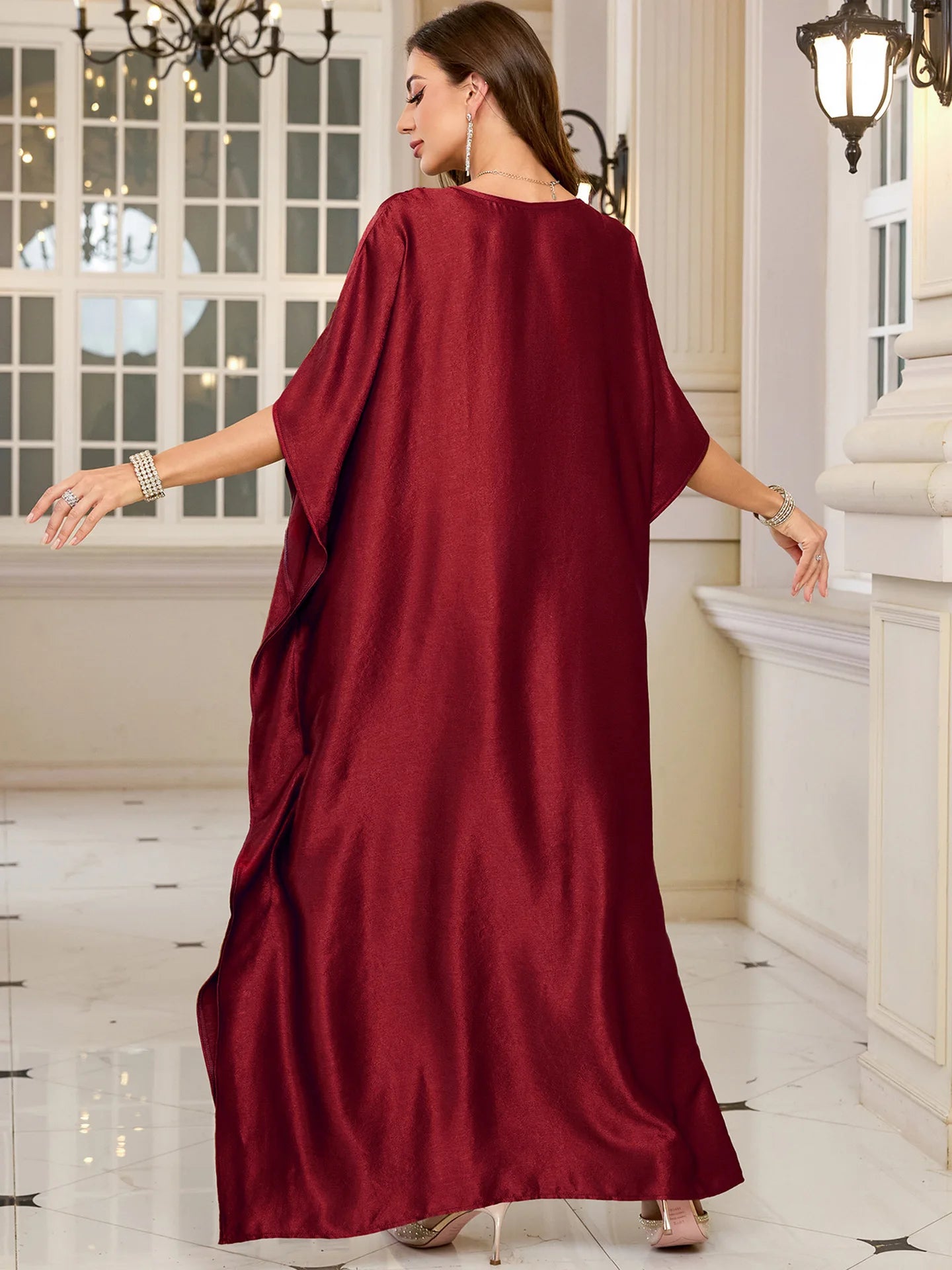 Frauen bestickte lange Kaftane Plus Size Kaftan Kleider Strand Badeanzug Cover Up Moomoo Kleid marokkanische Robe.