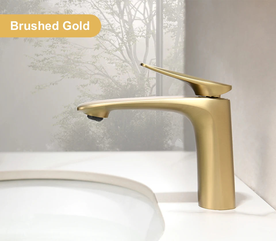 VGX Luxury Bathroom Faucets Basin Mixer Sink Faucet Gourmet Washbasin Tapware Hot Cold Water Tap Brass Chrome Black Brushed Gold
