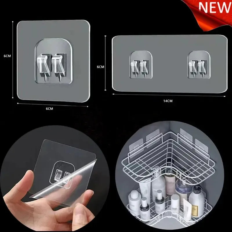 Wasserdichter, stark klebender Haken-Regal-Aufkleber für Badezimmer, Küche, Wandregal, Küche, zum Kleben von Wandschrauben, Haken, Lagerregal