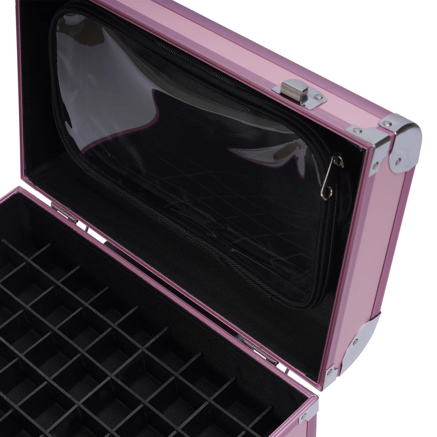 3 in 1 Rolling Makeup Case with Drawer, Large Makeup Case Organizers, Profesional Cosmetic Case for Salon Barber, Light Pink