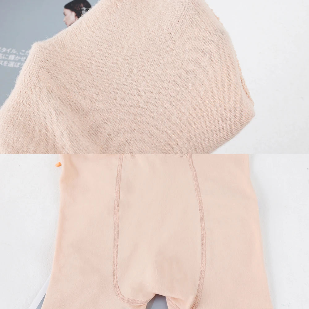 Winter Warm Women's Leggings Thermal Pants Polar Pantyhose Sock Lined Pants Velvet Tights Skin Effect High Waist Wool Leggings