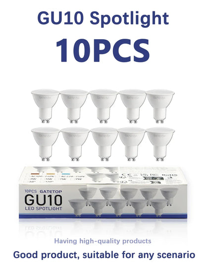 10er-Pack Focos Gu10 SpotlightLampara 220V LED-Glühbirne Großhandel 9W Weiß Warm 3000k 6000K geeignet für gewerbliche Gebäude zu Hause.