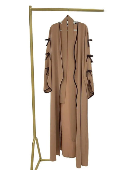 Ramadan Eid Open Butterfly Bow Kimono Abaya Damen Dubai Luxury Islam Muslim Modest Dress Women Kebaya Kaftan Robe Femme Musulman