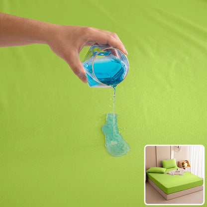 Safe Waterproof Mattress Cover Soft Comfortable Breathable Bed Cover With Elastic Band Fit Machine Washable Single Double Size.