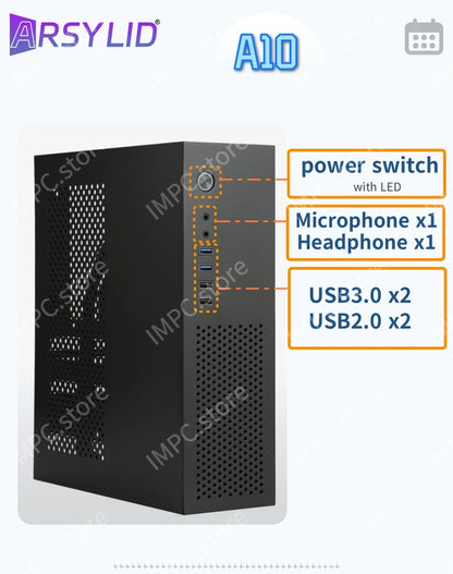 A10 7.3L M-ATX Chassis A4 HTPC Portable Computer PC Support PCIe 2.5' SSD Drive Mini Flex PSU Case.