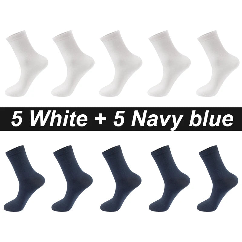 10Pairs/Lot Men Combed Cotton Socks Black Casual Business Breathable High Quality Man Sock New For Male Plus Size EU38-48.