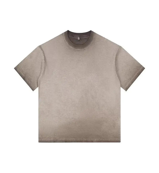 Retro Style Short-sleeved Gradual Change T-shirt Men's and Women's Casual Fashion Loose Simple Cotton Crew Neck Bottoming Shirt.