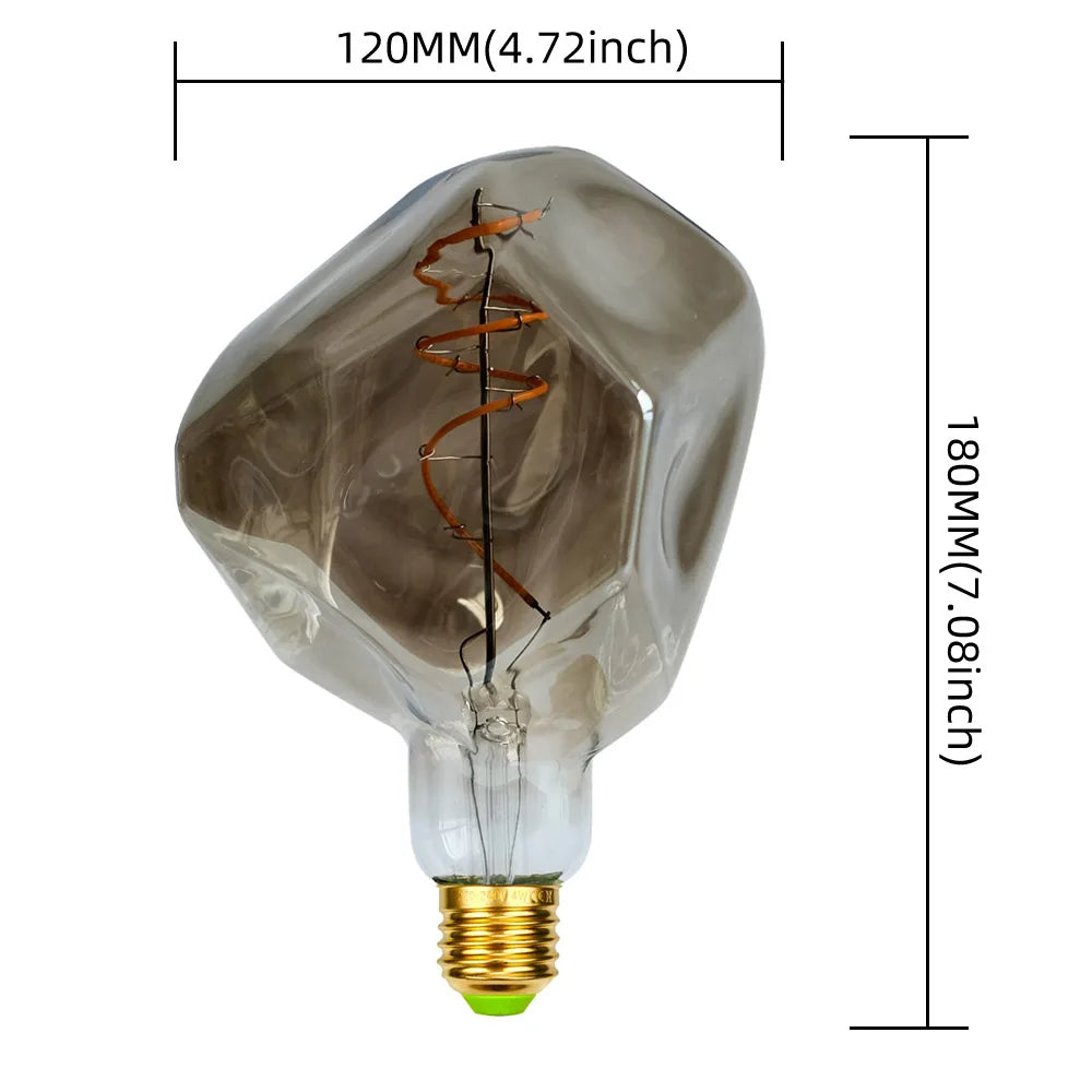 TIANFAN Edison Led-lampe Big Stone G125 4W Dimmbar 220-240V E27 2000Kelvin Super Warm Spezialität Dekorative Glühbirne.