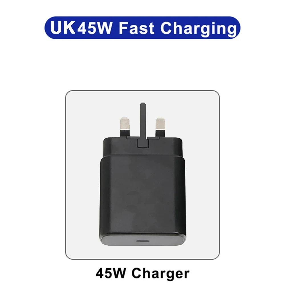 45W PD Super fast charge for  S22 S23 Ultra Note 10+ 5G USB C Mobile Phone Type C US/EU/UK  Fast Quick Charging Wall Adapter.