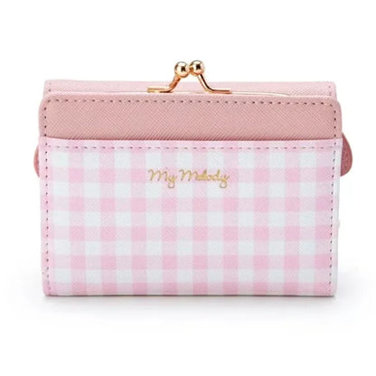 Sanrio Hello Kitty Bag Kawaii Cinnamoroll My Melody Kuromi Casual Fashion PU Leather Wallet Cute Folding Card Bag Birthday Gifts.