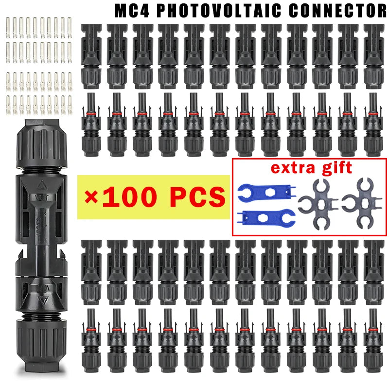 400/200/100/40/20/10 Pcs Photovoltaic Solar Connector 1000V30A Wholesale Panel Connectors Kit for PV/MC Cable 2.5/4/6mm².