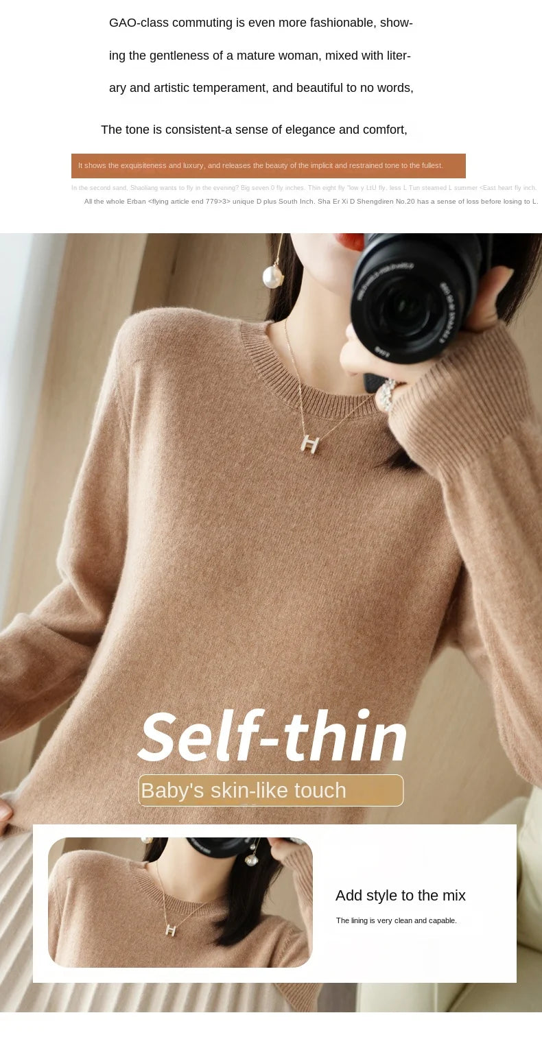 Herbst Winter frauen Pullover Oansatz Kaschmir Solide Pullover Schlank Bodenbildung Shirt Langarm Casual Grundlegende Pull Femme Pullover.