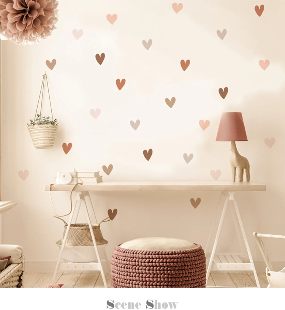 Boho Hearts Creative Wall Sticker For Children Baby Girls Boys Room Nursery Wall Art Decals Vinyl Mural Kids Bedroom Home Decor.