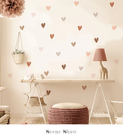 Boho Hearts Creative Wall Sticker For Children Baby Girls Boys Room Nursery Wall Art Decals Vinyl Mural Kids Bedroom Home Decor.
