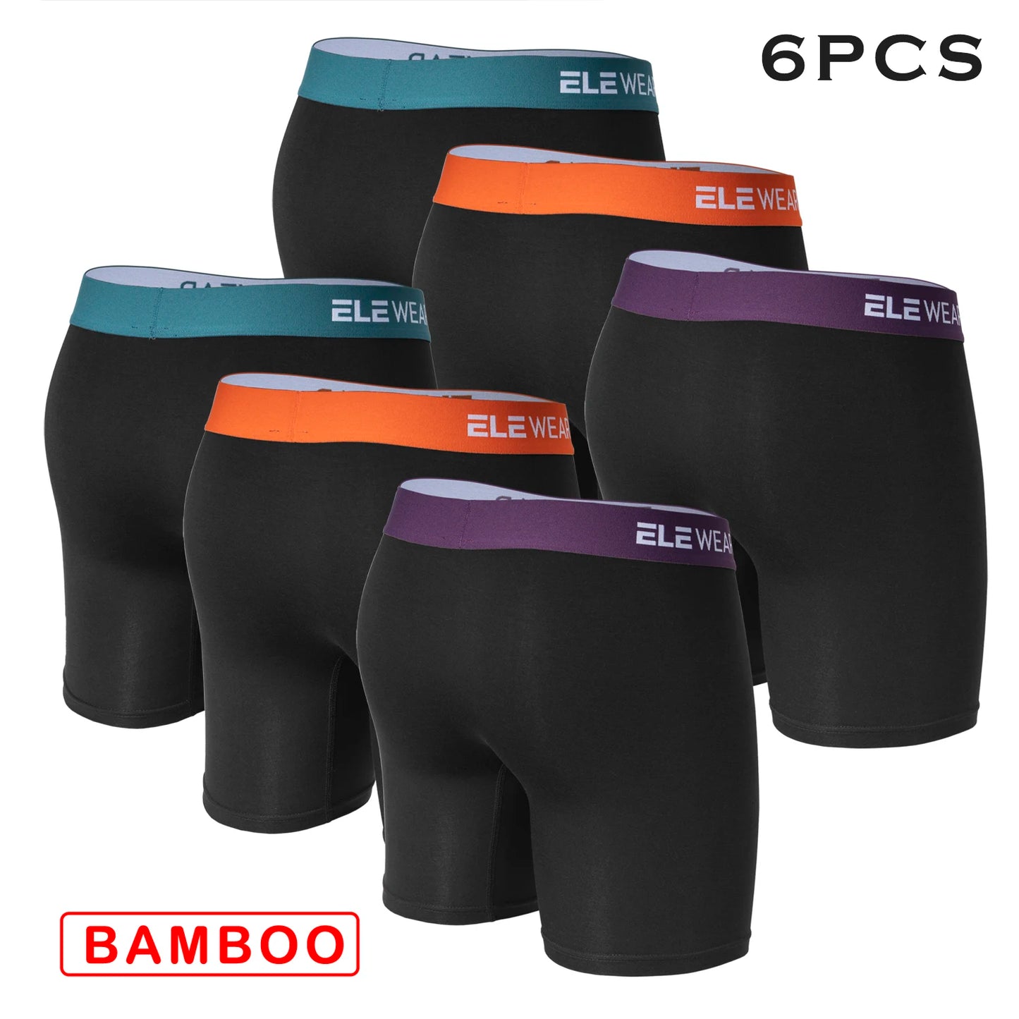 6-teilige Bambus-Männerunterwäsche mit Öffnung, atmungsaktive Herren-Boxershorts, Herrenhöschen, Unterhosen, Übergröße, modische Boxershorts