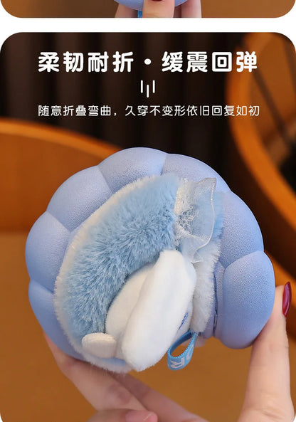 Sweet Family Winter Warm Slippers Cute Kawaii Sandals Kuromi My Melody Hello Kitty Soft Sole Shoes.