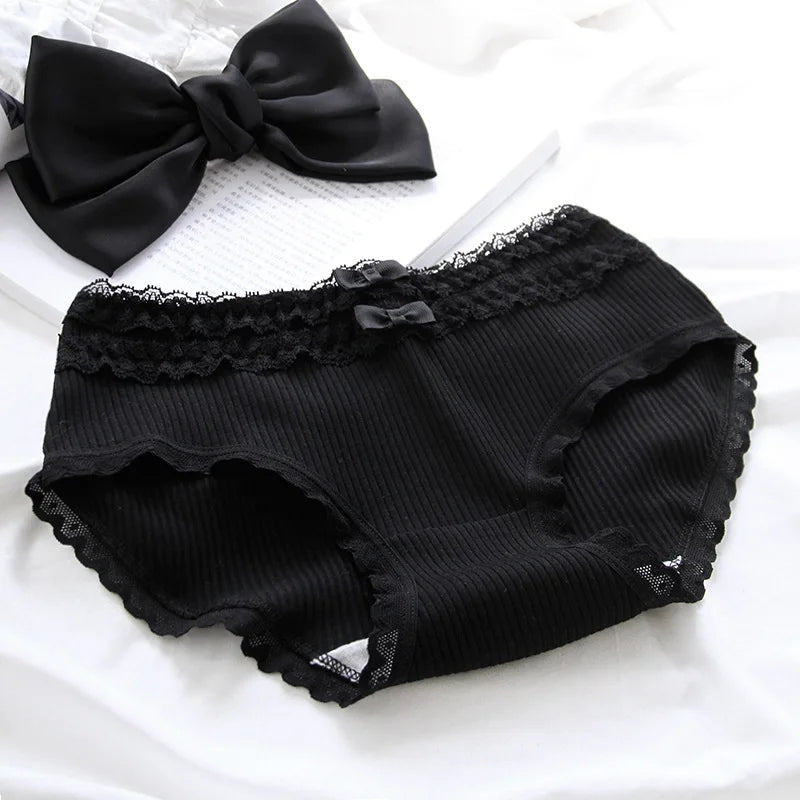 Cotton Women's Sexy Panties Black Underwear Girls Briefs For Ladies Shorts Soft Breathable Lingerie Intimates Underpant 5Pcs/Set.