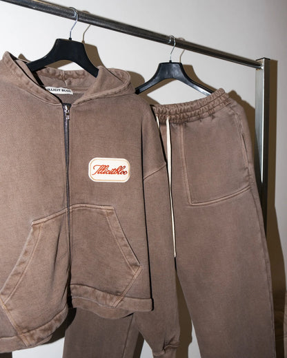 Casual Fashion American Solid Color Cotton Oversized Sweatshirt Men Two Piece Harajuku Joker Slacks Jogging Pants Tracksuits.