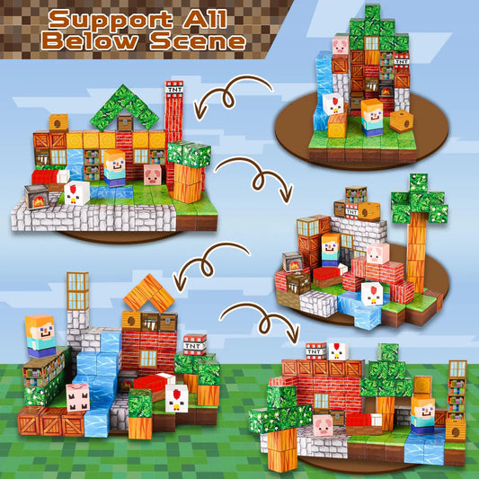 Magnetic Blocks 100PCS Magnetic Building Cube Game,Constructions Toys for Boys & Girls,STEM Montessori Stacking Toy for Children.