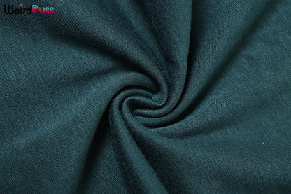 Weird Puss Casual Sporty 2 Piece Set Women Letter Embroidery Crop Tops+Side Tassel Straight Pants Matching Streetwear Tracksuits