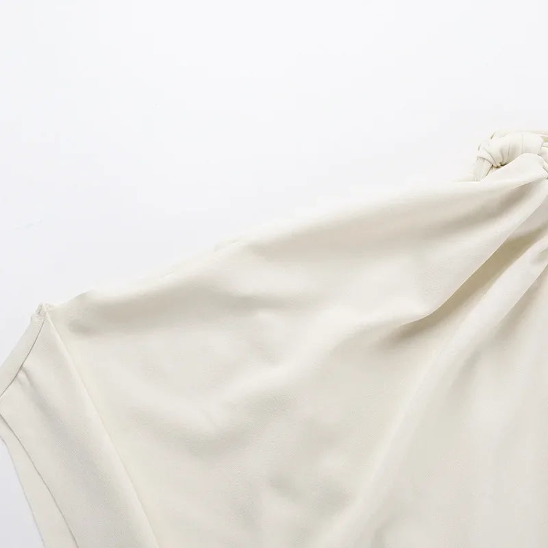 Sexy Asymmetrical Shoulder T-Shirt Women's Versatile Strapless Top Summer New Arrival Polyester Fiber One-Shoulder Sleeveless.