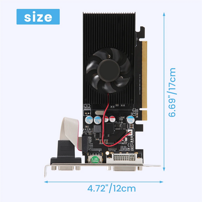 GT210 1GB DDR2 64Bit Graphics Card PCIE 2.0 GPU HDMI-Compatible DVI VGA Desktop Video.