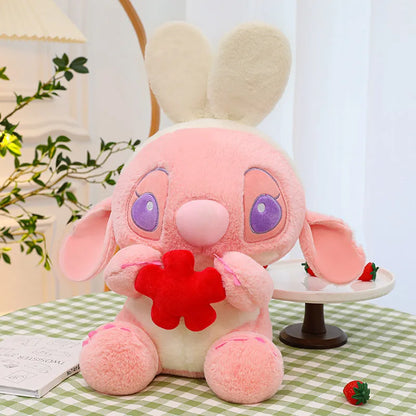 20-40cm Anime Cartoon Pink Angel Series Lilo & Stitch Doll Cute Hug Duck Stitch Plush Toy Soft Stuffed Kawaii Kid Birthday Gift