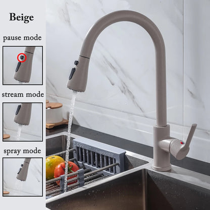 Kitchen Faucet Black Kitchen Tap  Pull Out  Kitchen Sink Mixer Tap Brushed Nickle Stream Sprayer Head Chrome Kitchen Water Tap