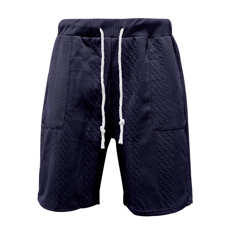 2024 Summer New Men's High Street Casual Loose Jacquard Sportswear V-Neck Short Sleeve Shorts Men's Fashion Suit.