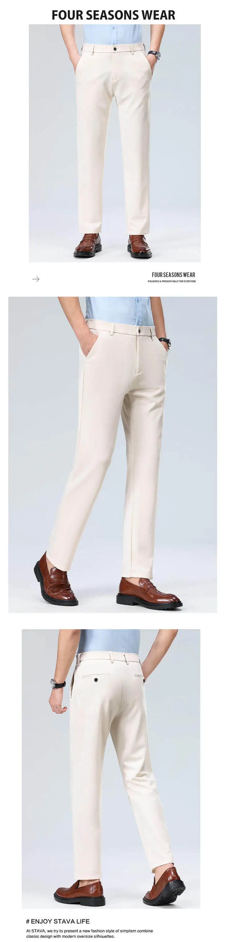 10 color casual pants, men's business casual suit pants, loose straight summer thin stretch suit pants.