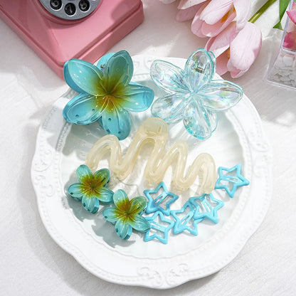 Hair Accessories Hair Clips Colorful Set Series Shark Clips 10 Pieces Set Egg Flower Grab Clips Headwear.
