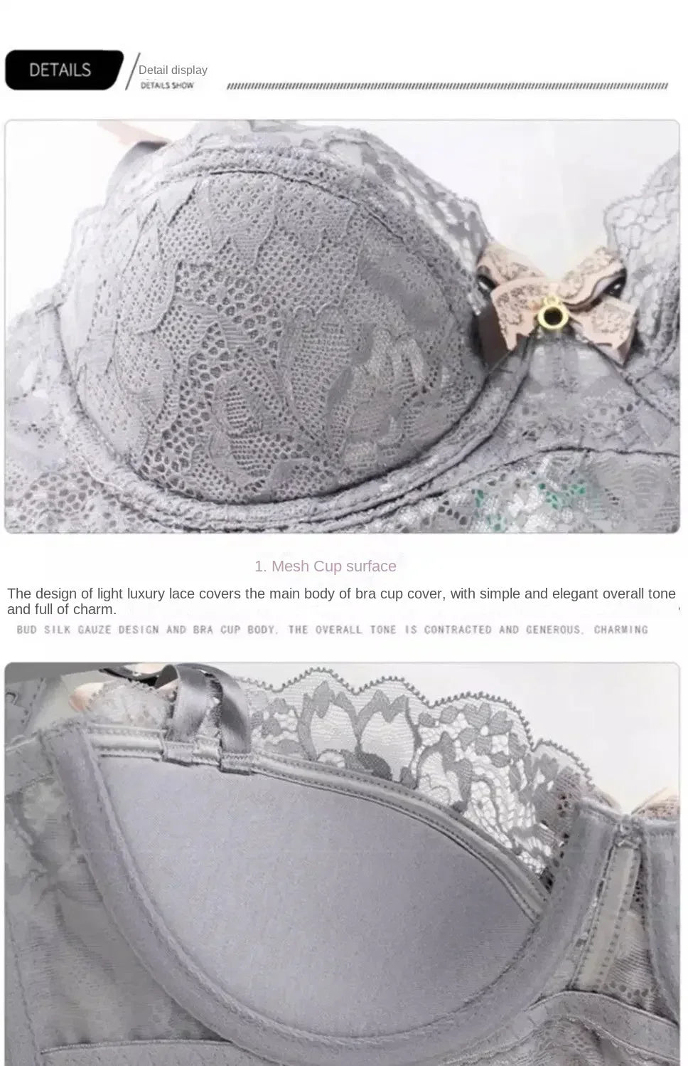BANERDANI Light Luxury French Pure Desire Triangle Cup Breathable New Spring/summer Breathable Sexy Lace Not Empty Cup Bra Cover