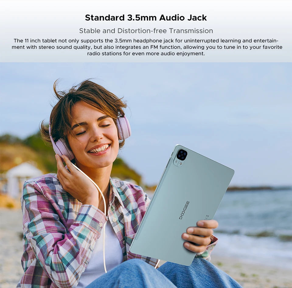 DOOGEE Tab E3 Tablet 11" Screen Android 15 Gemini AI 7.5mm Ultra-thin 32GB (8+24) 256GB Dual Speakers 8800mAh Battery Smart Pad