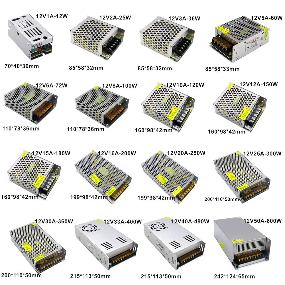 5V 12V 24V 36V Power Supply SMPS 5 12 24 36 V AC DC 220V TO 5V 12V 24V 36V 1A 2A 3A 5A 10A 20A 30A Switching Power Supply SMPS.