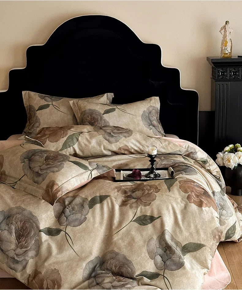 Cotton Bedding Set Luxury Soft Duvet Cover Flat Sheet Pillowcases Single Double Queen King Size Quilt Cover Set