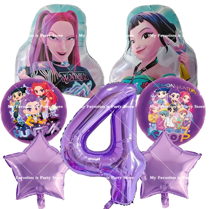 Kpop Dämon Jäger Geburtstag Luftballons Set Anzahl Ballon Anzug Folie Ballon Cartoon Geburtstag Party Liefert Dekor Baby Dusche Geschenk.
