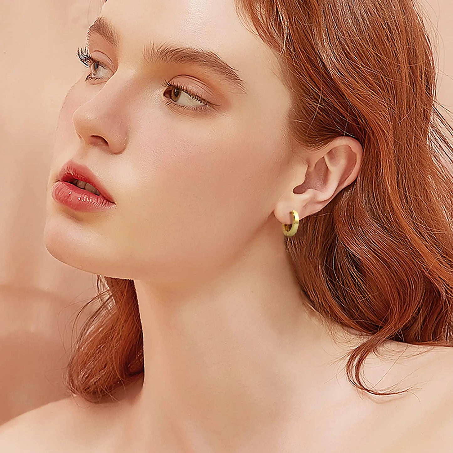 Shevalues Hoop Earrings for Women 14K Gold Plated Jewelry Set for Men New Luxury Piercing Ear Rings Hypoallergenic Earrings.